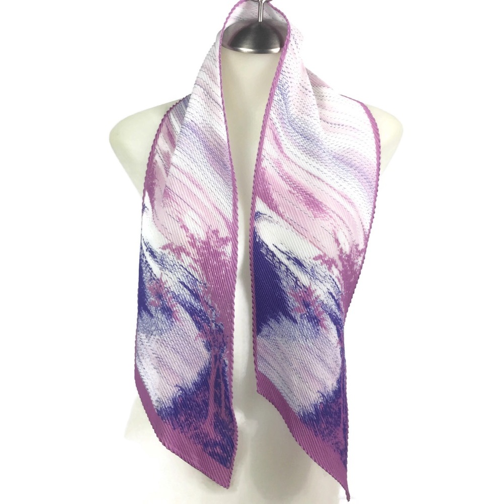 Necktie Scarf Purple Metallic Accordion style .